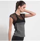 Sexy Mesh Patchwork Yoga Top