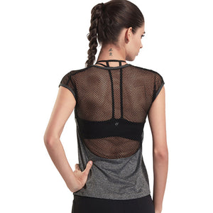 Sexy Mesh Patchwork Yoga Top