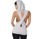 Fitness Backless Cross Sport T Shirt